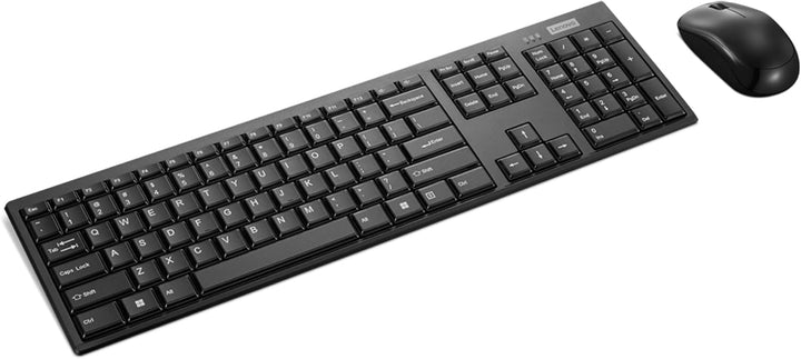 Lenovo 100 Combo Kabellose Tastatur und Maus, 2,4 G (optischer Sensor, 1600 DPI, Nano-USB-Empfänger,