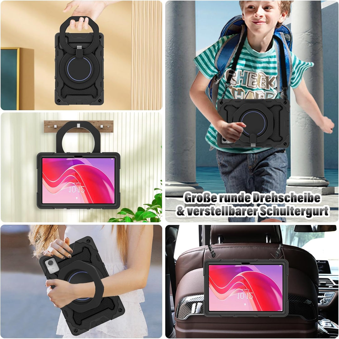 ROISKIN Lenovo Tab M11 2024 Hülle: Robuste, stossfeste Hülle mit Displayschutzfolie & 360° Drehbare