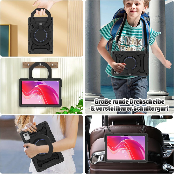 ROISKIN Lenovo Tab M11 2024 Hülle: Robuste, stossfeste Hülle mit Displayschutzfolie & 360° Drehbare