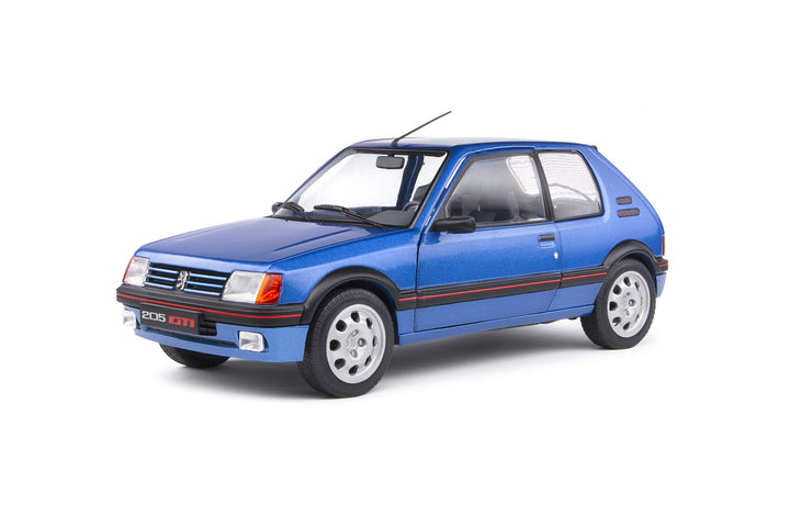 Solido 421186300 Peugeot 205 GTI, 1.9 L, MK1, 1988, Modellauto, Massstab 1:18, blau, Gelb/Rot/Schwar