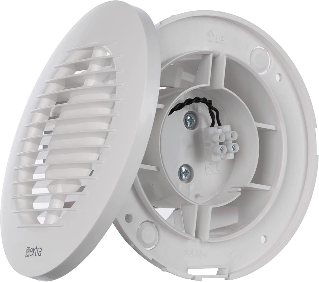 Ø 100mm Weiss Badlüfter - Ventilator mit Kugellager - Lüfter für Effiziente Belüftung im Bad Kuche W