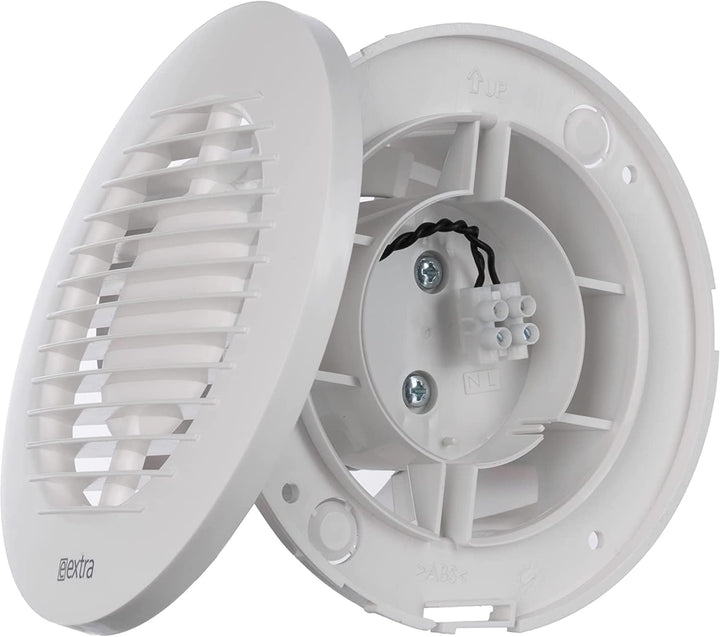 Ø 100mm Weiss Badlüfter - Ventilator mit Kugellager - Lüfter für Effiziente Belüftung im Bad Kuche W