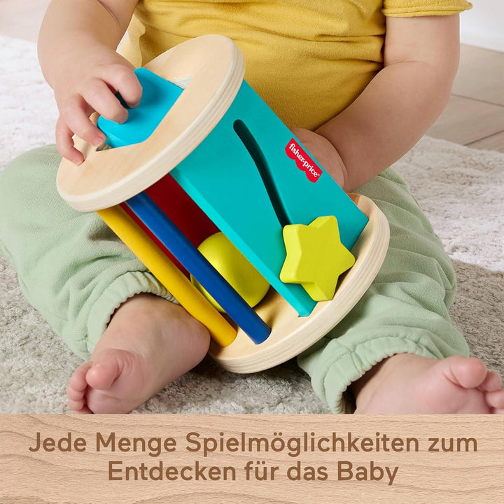 Fisher-Price Babyspielzeug, Krabbelspass Rollspielzeug zur Entwicklung der Sinne und der Feinmotorik