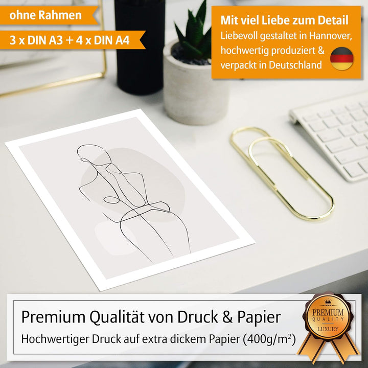 Hyggelig Home Premium Poster Set - 7 passende Bilder im stilvollen Set - Collage Bild Wand Deko - Se