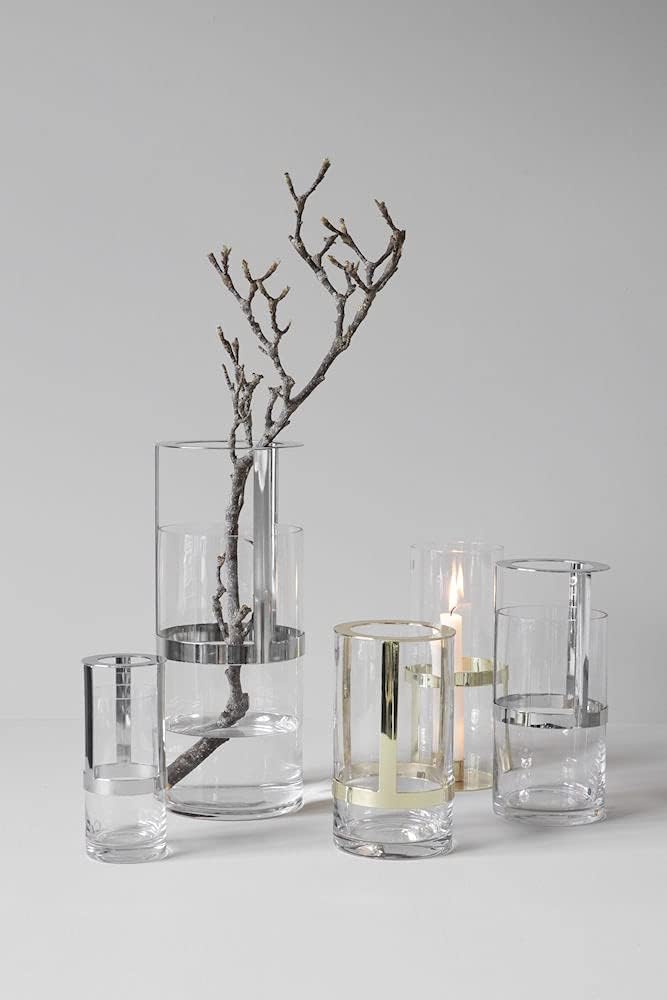 Sagaform 5018037 Hold Vase, Glas Transparent/Silber