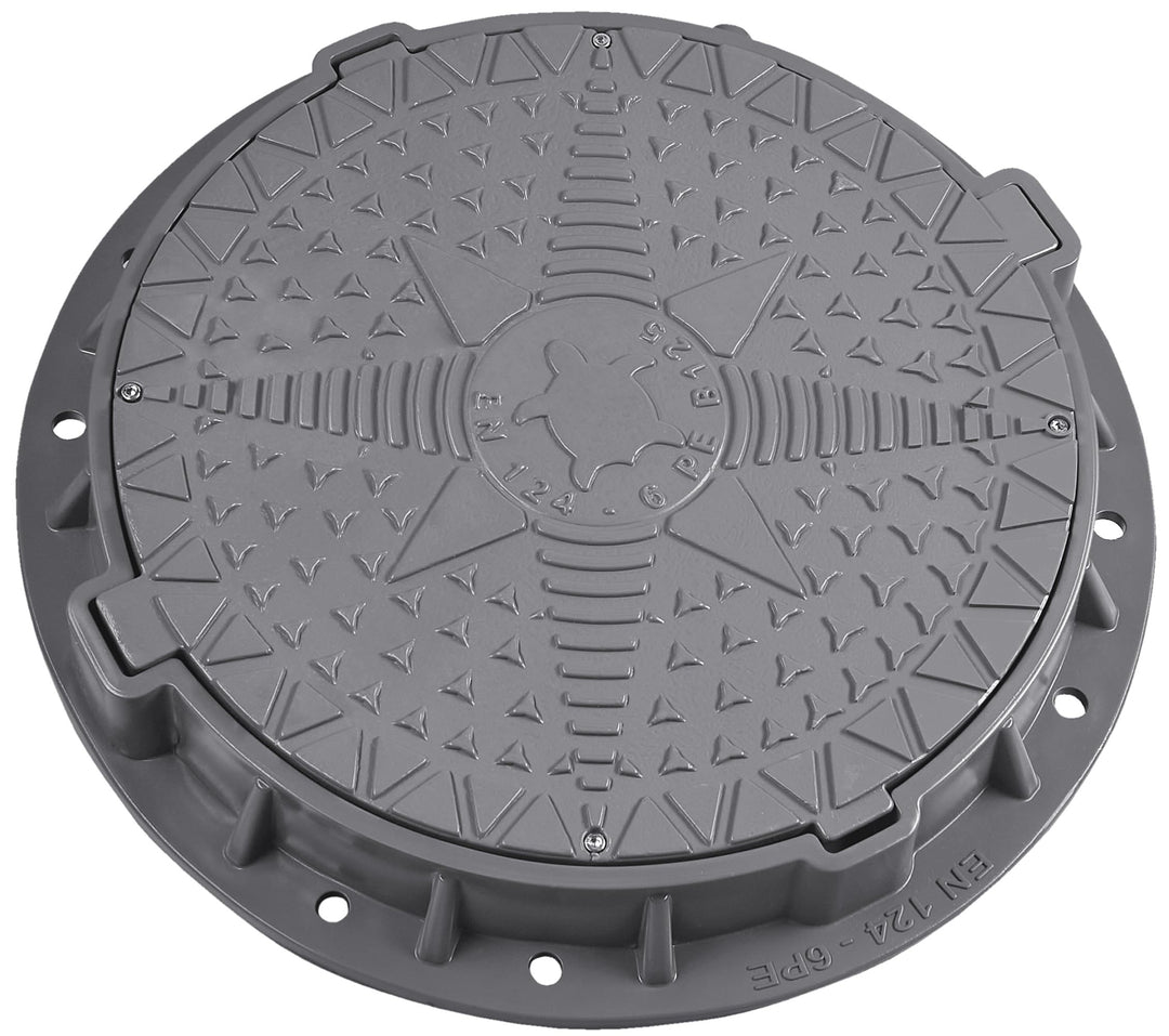 BABYLONPLAST Schachtabdeckung Kanaldeckel Ø600/800 Belastbar bis 12,5 t (125 kN) Kunststoff Schachtd