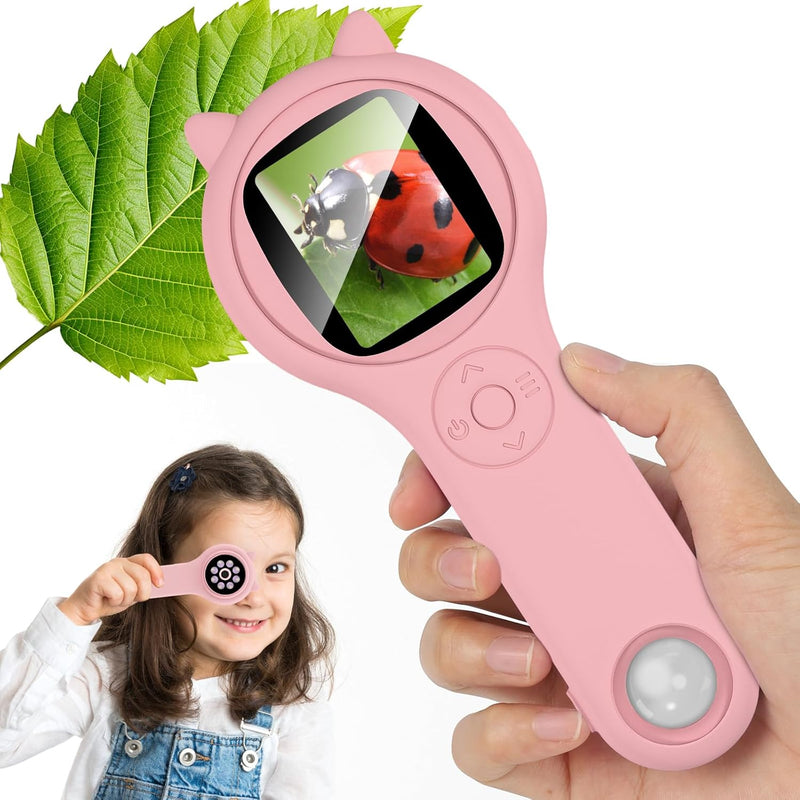 Mikroskop für Kinder, Vankarr Handheld Handy-Mikroskop 2,0" IPS-Bildschirm 500X Digitales Mikroskop,