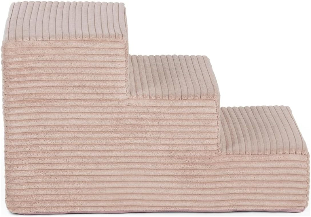 Velinda Hundetreppe mit 3 Stufen Katzentreppe Haustiertreppe Einstiegshilfe Schaumstoff (Farbe: rosa