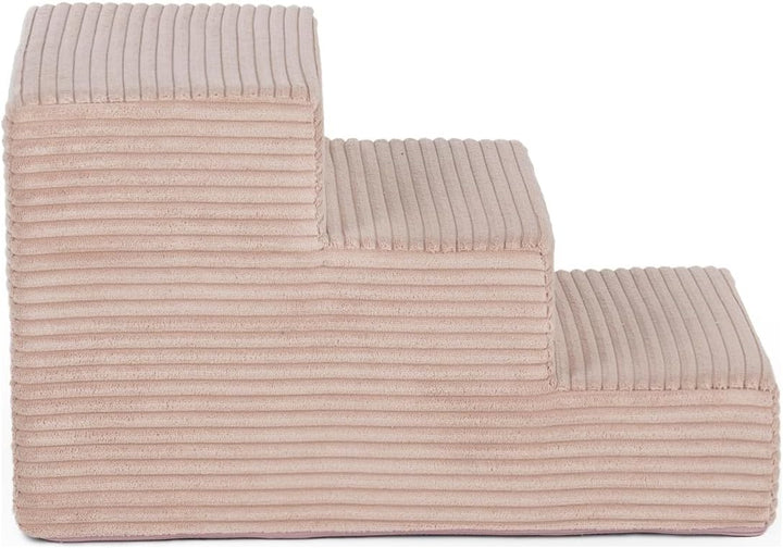 Velinda Hundetreppe mit 3 Stufen Katzentreppe Haustiertreppe Einstiegshilfe Schaumstoff (Farbe: rosa