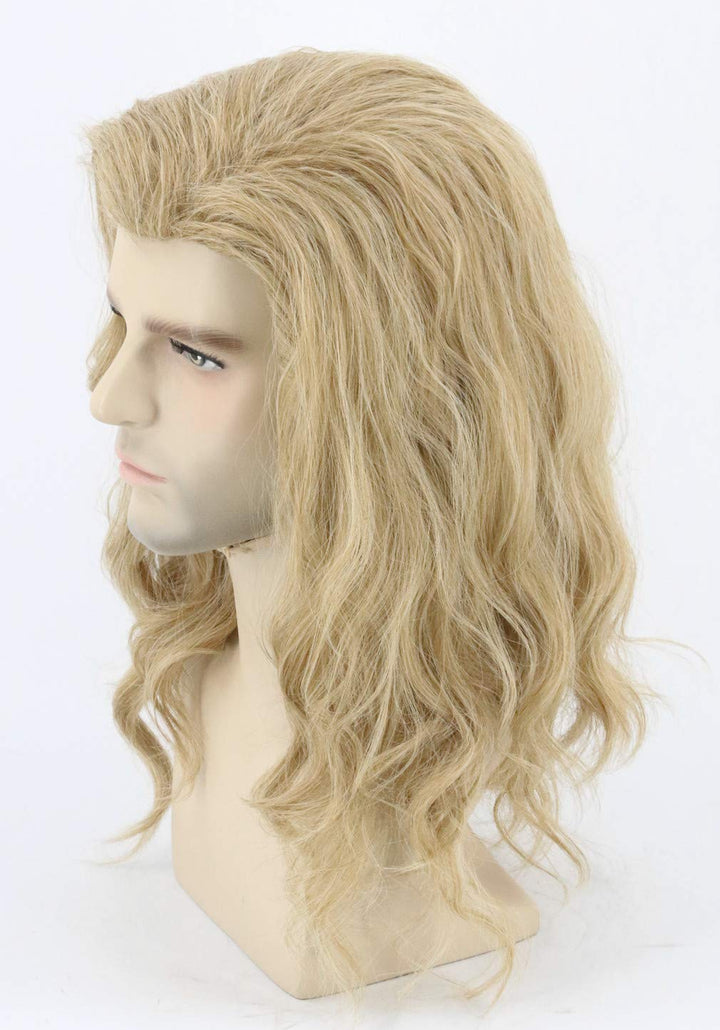 Topcosplay Cosplay Perücke für Herren Lang Gelockt Aschblond Perücke für Cosplay Halloween Kostüm Th