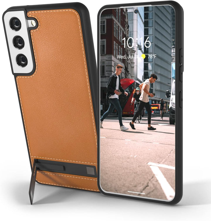 Snakehive Metro Lederhülle für Samsung Galaxy S22 Plus || Echtleder Handyhülle mit Standfunktion ||