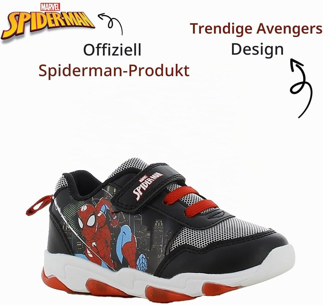 Leomil Spiderman Blinkschuhe Jungen Spiderman Schuhe Kinder, Ideal for Schule und Freizeit 26 EU Sch
