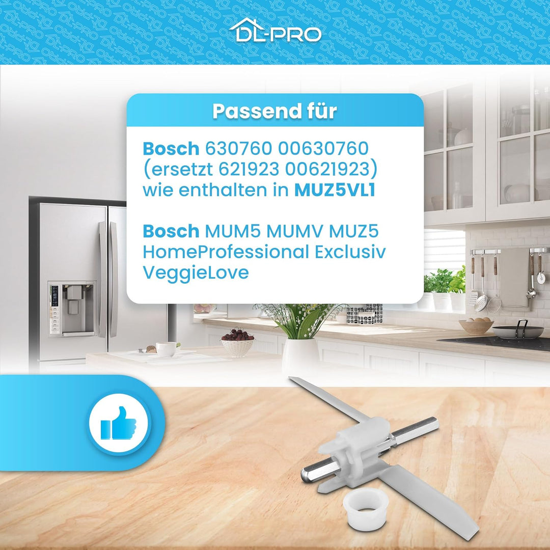 DL-pro 2 x Mitnehmer 155mm für Bosch 630760 00630760 MUM5 MUMS MUMV MUZ5 HomeProfessional VeggieLove