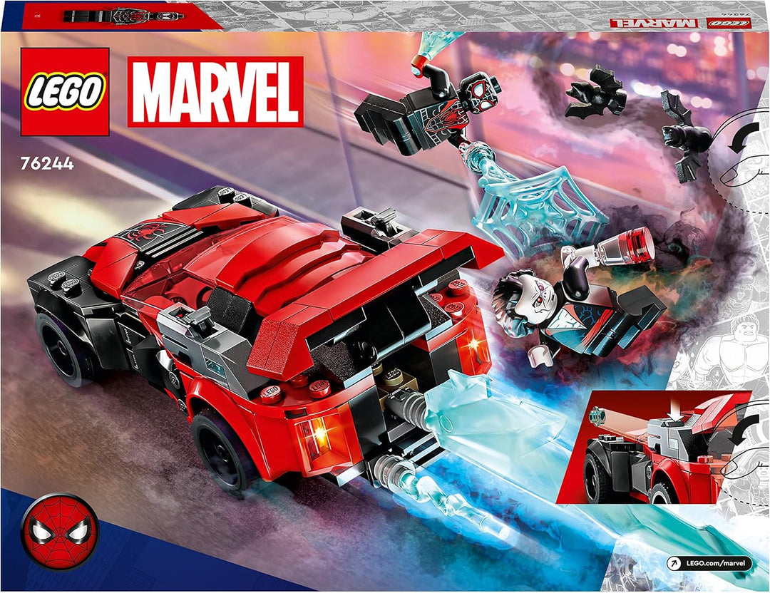 LEGO 76244 Marvel Miles Morales vs. Morbius Set, Spider-Man Rennwagen Spielzeugauto zum Bauen aus Ab