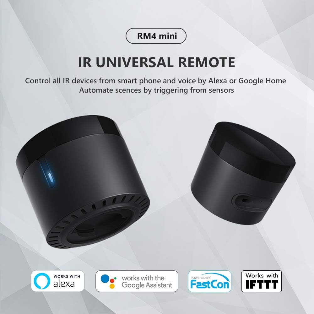 Broadlink - RM4 Mini - Universelle IR-Audio-Video-Fernbedienung, Smart Home WLAN Remote-Hub, kompati