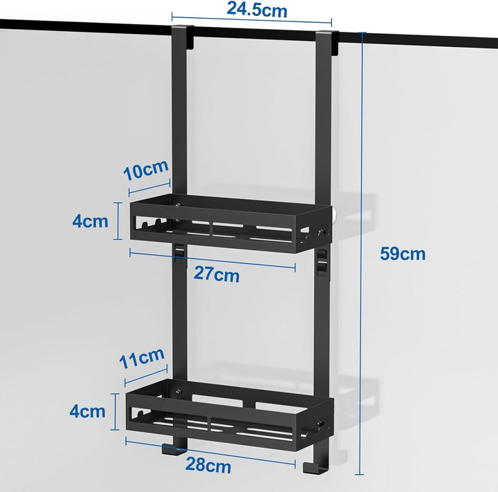 Diwoker Duschablage zum Hängen, Duschregal Ohne Bohren für Duschwand Badezimmer Organizer mit 2 Dusc