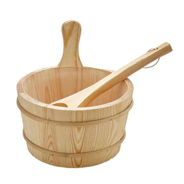 Sauna Eimer und Schöpfkelle | Holz Sauna Eimer Zubehör,Dichte Holz Dusche Zubehör 4L Fassungsvermöge