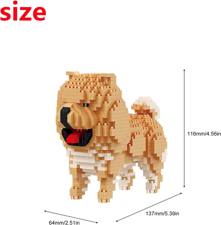 Larcele 768 Stücke Mikro Bausteine Spielzeug Kit, Mini Tier Bricks Bauen Bauklötze Satz KLJM-05(Chow