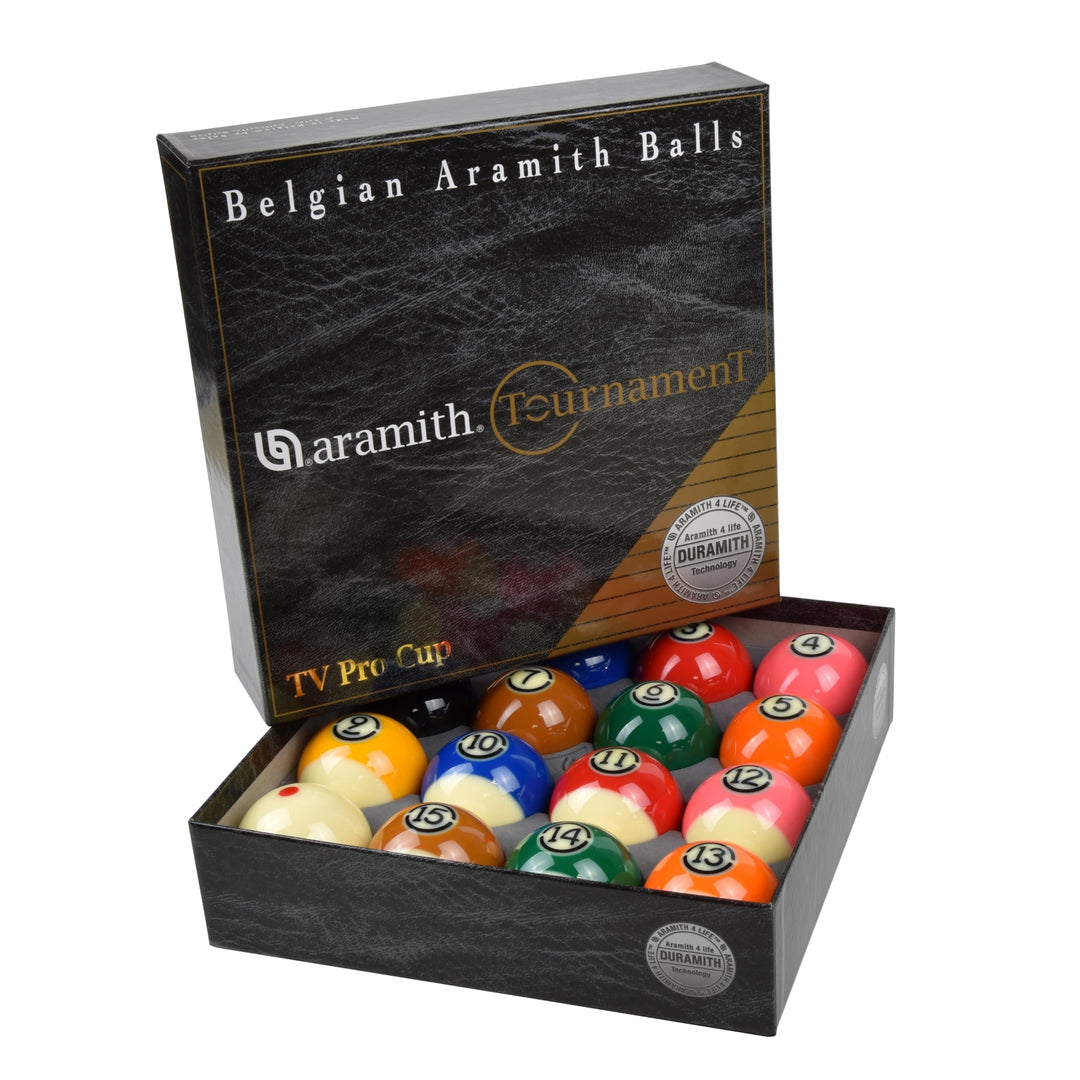 Winsport Billard Kugeln Aramith US-Tournament TV Pro-Cup 57,2 mm für Poolbillard, Profi Kugeln mit a