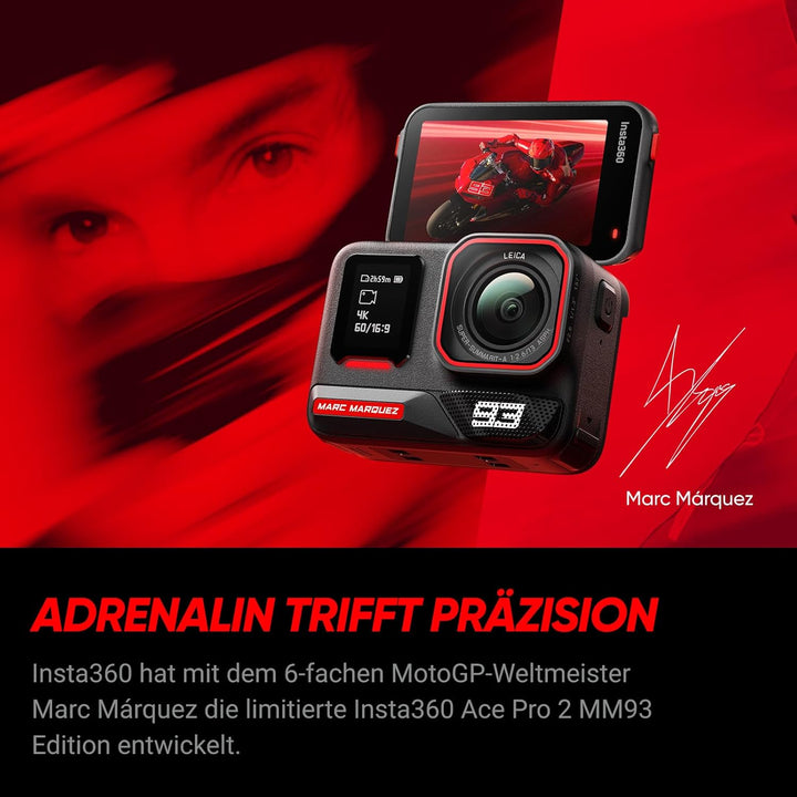 Insta360 Ace Pro 2 MM93 Edition - 8K Action-Kamera aus Kooperation mit Marc Márquez, Motorradkamera,