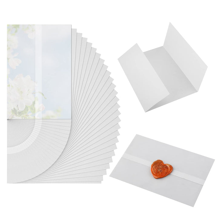 70 Stück Pergamentpapier für Einladungen, 13x18cm Vorgefaltet Vellum Paper Pergamenthüllen für Hochz