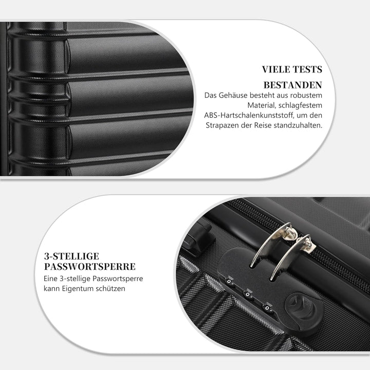 MoFut Handgepäck Koffer, Reisekoffer, Hartschalenkoffer Trolley Rollkoffer Suitcase mit Rollen, Hart