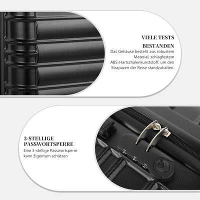 MoFut Handgepäck Koffer, Reisekoffer, Hartschalenkoffer Trolley Rollkoffer Suitcase mit Rollen, Hart