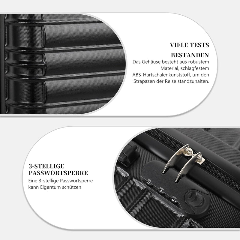 MoFut Handgepäck Koffer, Reisekoffer, Hartschalenkoffer Trolley Rollkoffer Suitcase mit Rollen, Hart