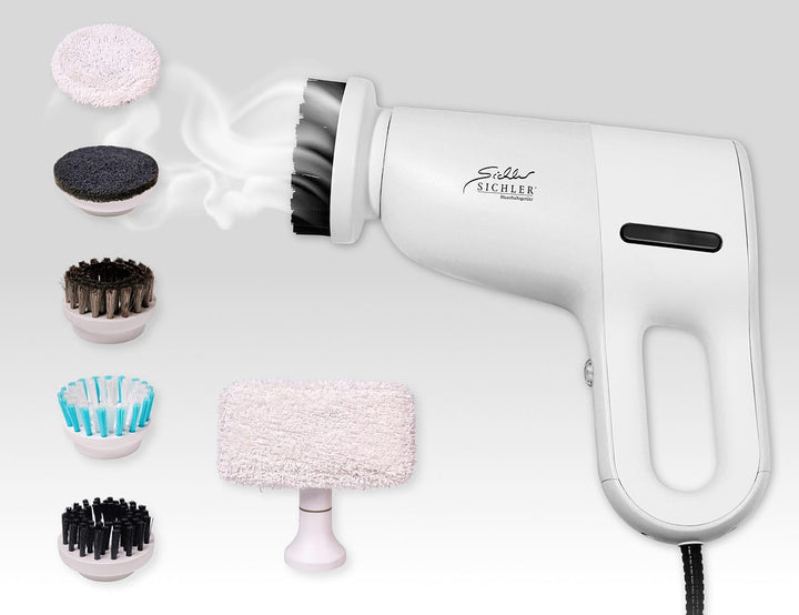 Sichler Haushaltsgeräte 3in1 Hand- & Boden Dampfreiniger, Motorbürste, 5 Aufsätze, 1.200 W