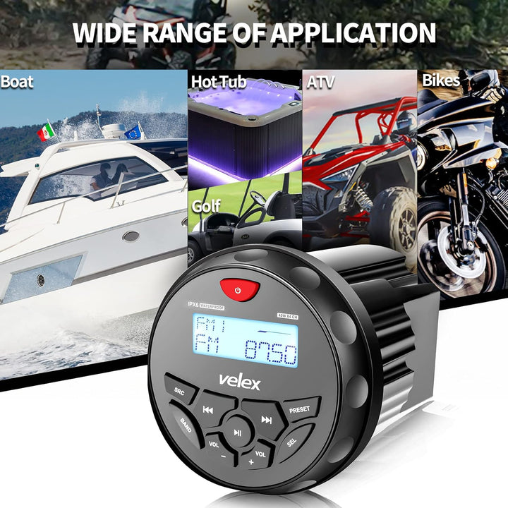Wasserdicht Bluetooth Marine Stereo-Empfänger mit MP3 Player am DAB+/AM/FM Radio und USB für Streami
