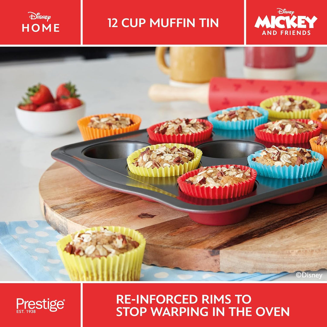 Prestige New Disney Bake with Mickey Mouse Muffinblech zum Backen mit 12 Mulden - Antihaft-Muffinfor
