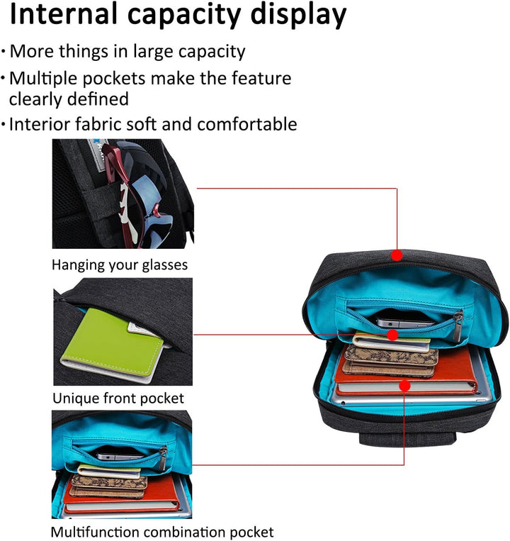 FANDARE Leicht Brusttasche Sling Bag Tragbar Schultertasche Herren Damen Shoulder Crossover Rucksack