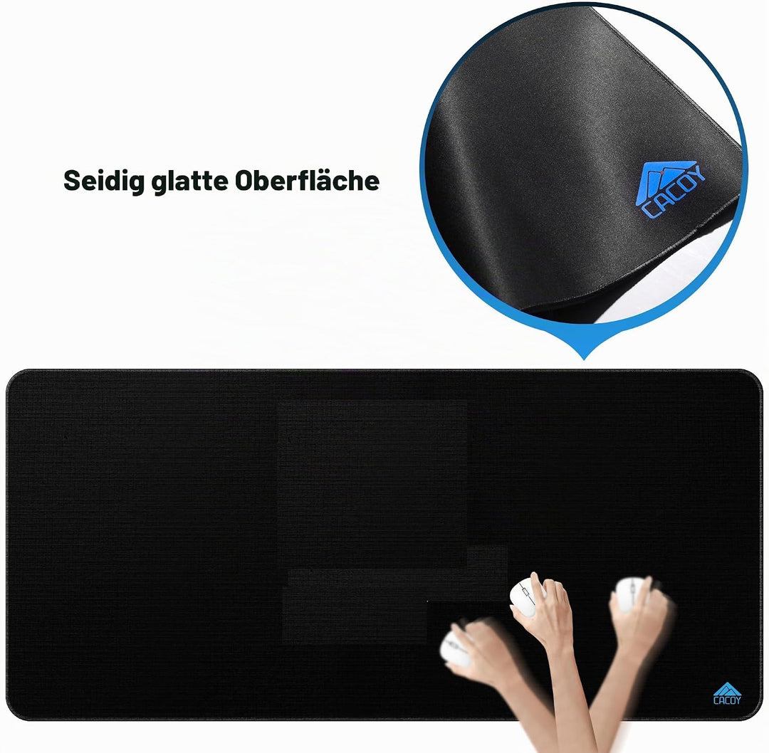 Cacoy 1000x400mm Grosses Gaming-Mauspad, Rutschfest Computer-Mauspad,Schwarz Schwarz 100 x 40 cm, Sc