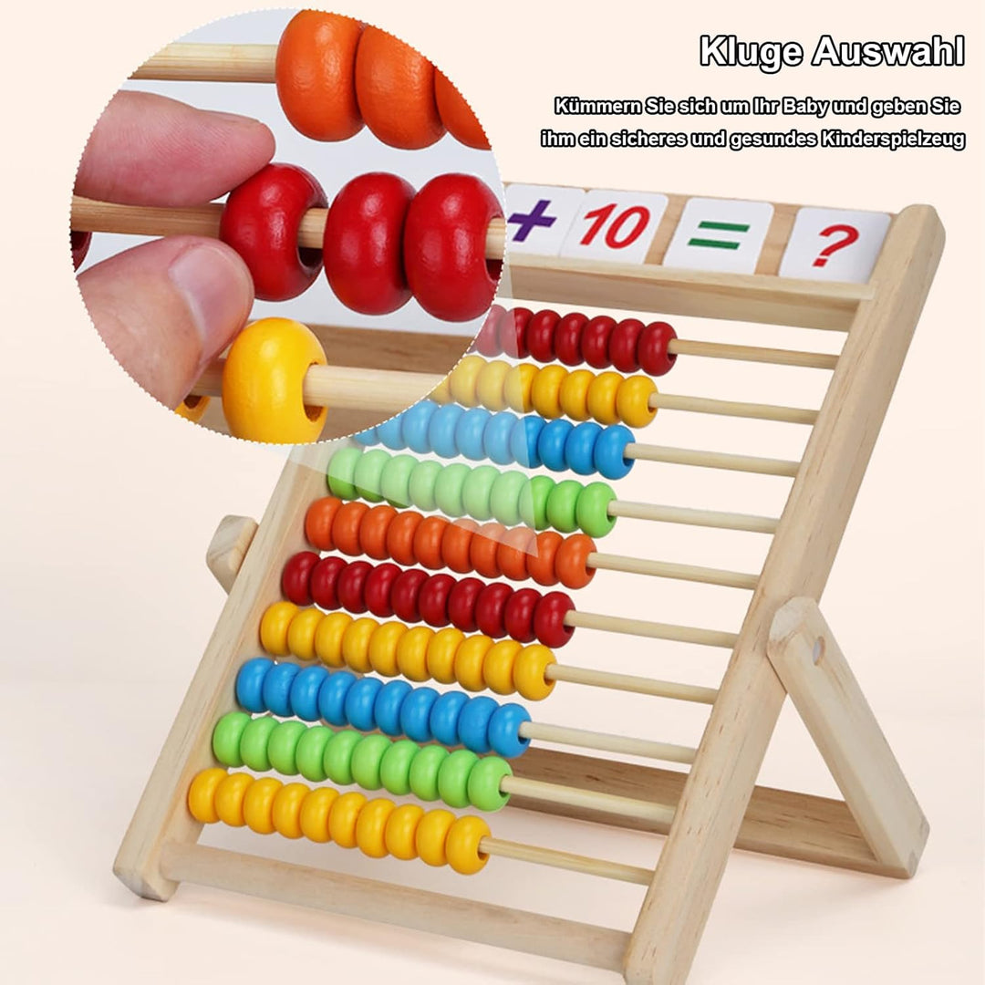 Grundschule Rechenschieber 28 X 21CM Abakus für Kinder mit Zählstäben/Zahlenalphabetkarten Rechenrah