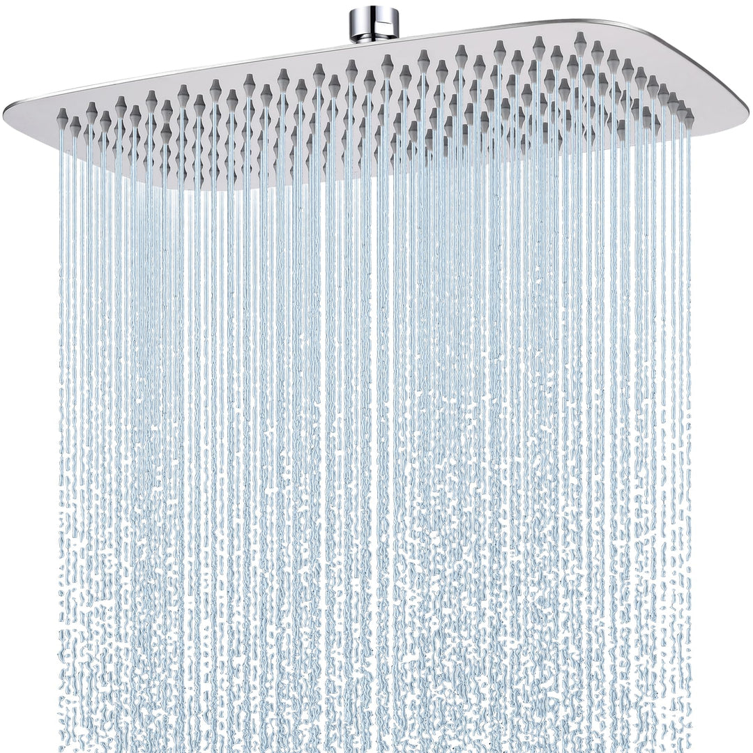 HardiValue Duschkopf Regendusche 14 Zoll (40 x 25 cm), Edelstahl Regendusche Duschkopf, Anti-Kalk-Dü