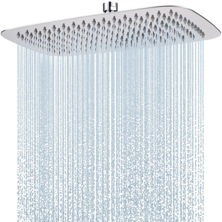 HardiValue Duschkopf Regendusche 14 Zoll (40 x 25 cm), Edelstahl Regendusche Duschkopf, Anti-Kalk-Dü