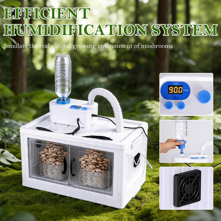 Pilzzuchtbox mit Luftbefeuchter Haushalts Pilzzuchtset Indoor Pilzzelt Pflanzkeimungs Box