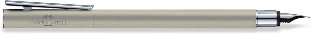 Faber-Castell 342101 - Füller Neo Slim Edelstahl, Federbreite F, silber matt Federbreite F silber ma