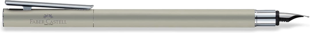Faber-Castell 342101 - Füller Neo Slim Edelstahl, Federbreite F, silber matt Federbreite F silber ma
