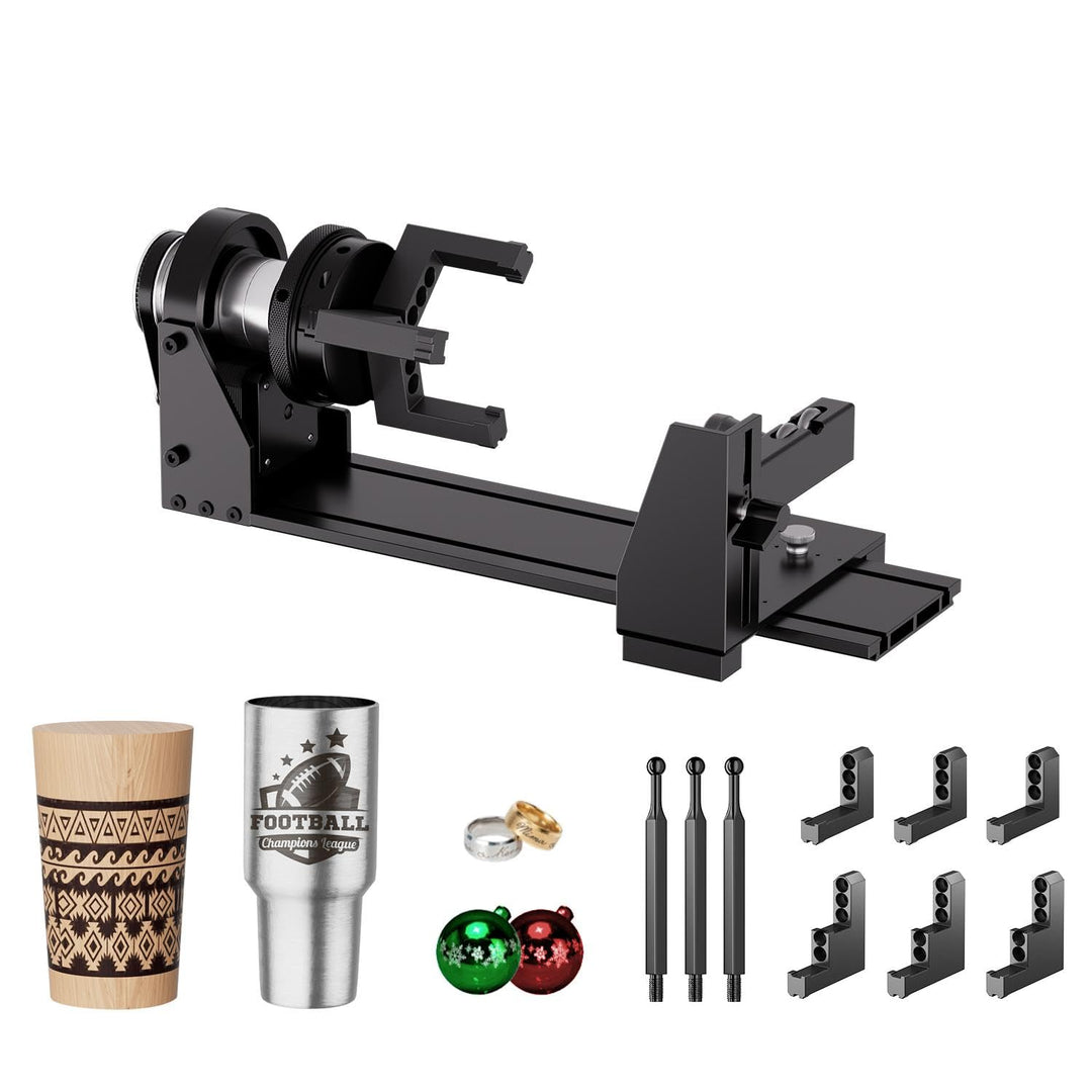 Longer Drehachse Rotary Modul (Spannfutter) für Rahmen-Lasergravierer – kompatibel mit Ray5, B1 Seri