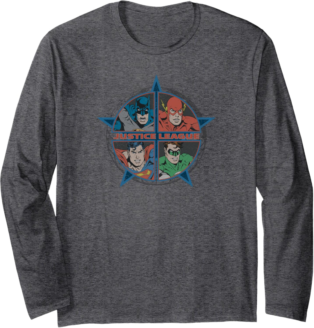Justice League Four Heroes Langarmshirt