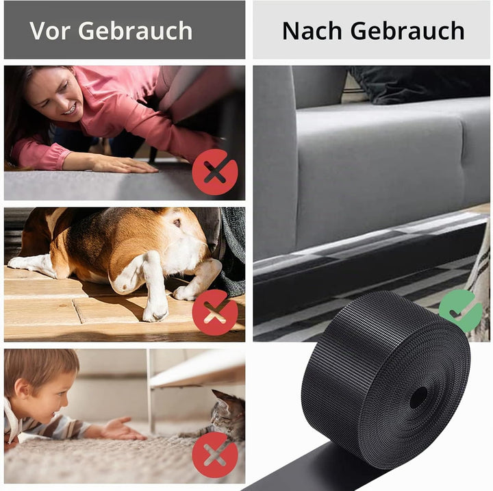 Spielzeugblocker für Möbel, Verstellbare Stossstange, Schwarze Couch-Stopper,Couch Under Blocker, Sp