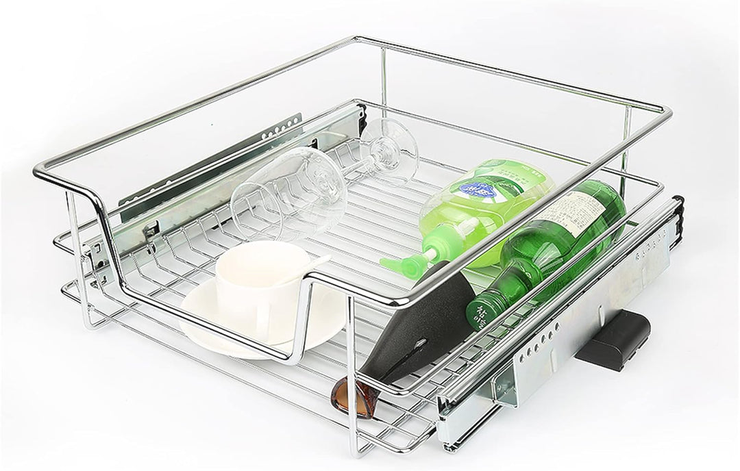 MINGYI 2 Stück DIY Schublade für Küche, Schiebekorb mit kompletten Schienen, Aufbewahrungskorb unter