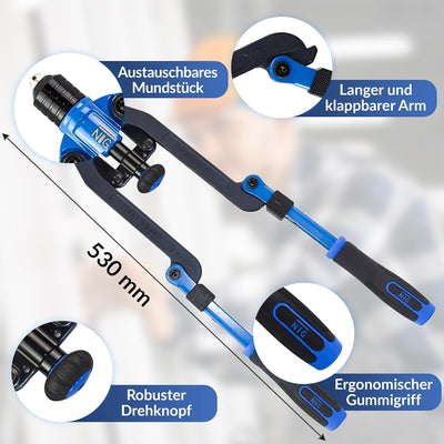NTG Kombi 2 in 1 Nietmutternzange und Blindnietzange | Nietmutterwerkzeug Nietmaschiene Blindnietzan