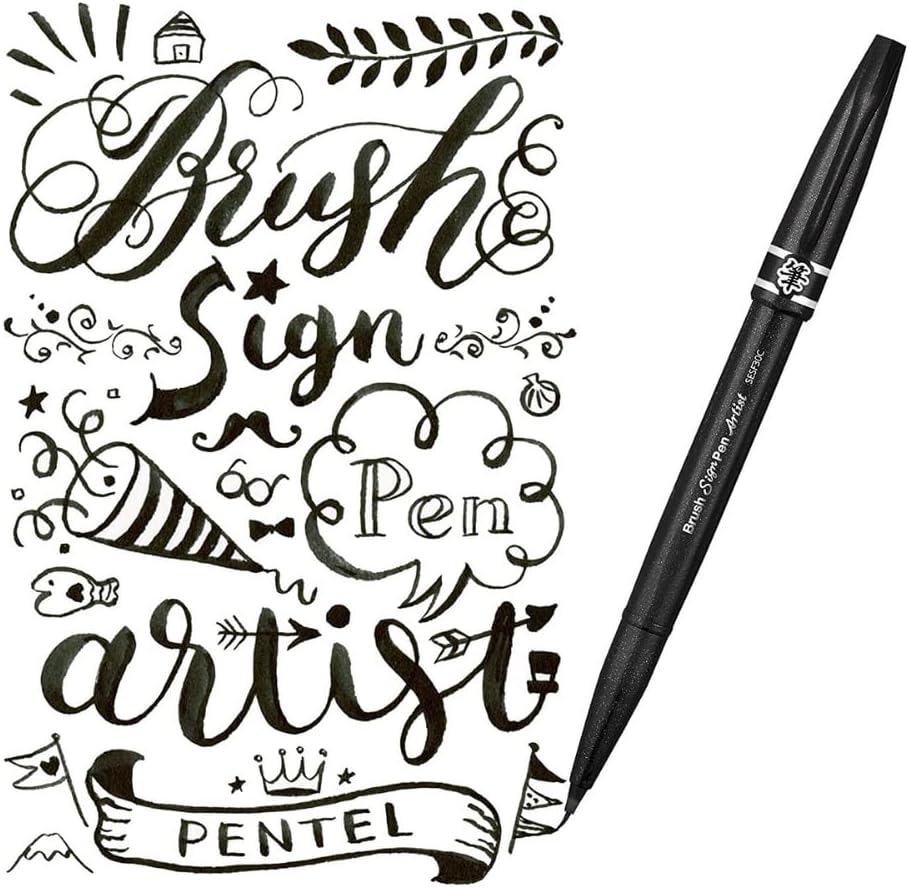 Pentel Etui Spitze Pinsel Sign Pen Artist 1 stück (12er Pack) Sortiert, 1 stück (12er Pack) Sortiert