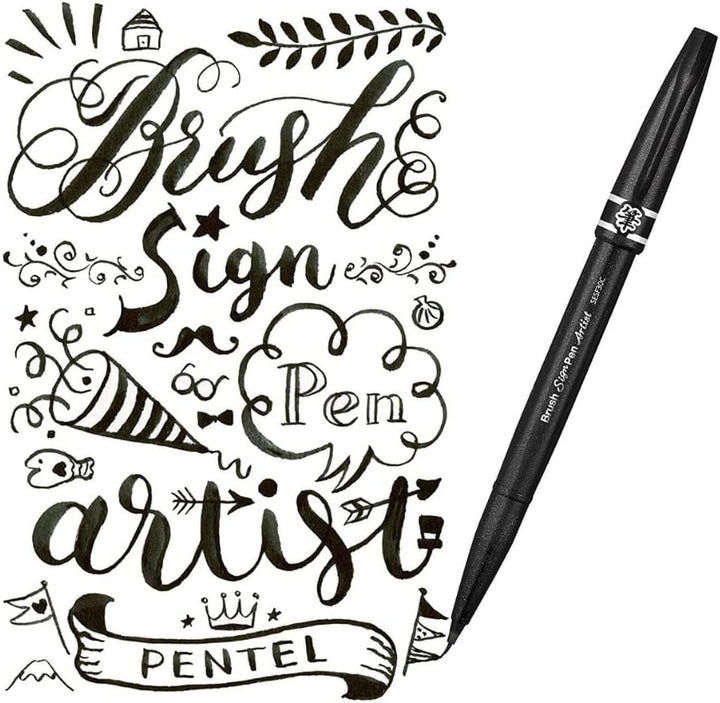 Pentel Etui Spitze Pinsel Sign Pen Artist 1 stück (12er Pack) Sortiert, 1 stück (12er Pack) Sortiert