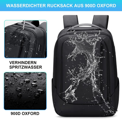 FENRUIEN Erweiterbarer 26L-38L Rucksack Business Rucksack Herren Handgepäck Reiserucksack Laptop Tas