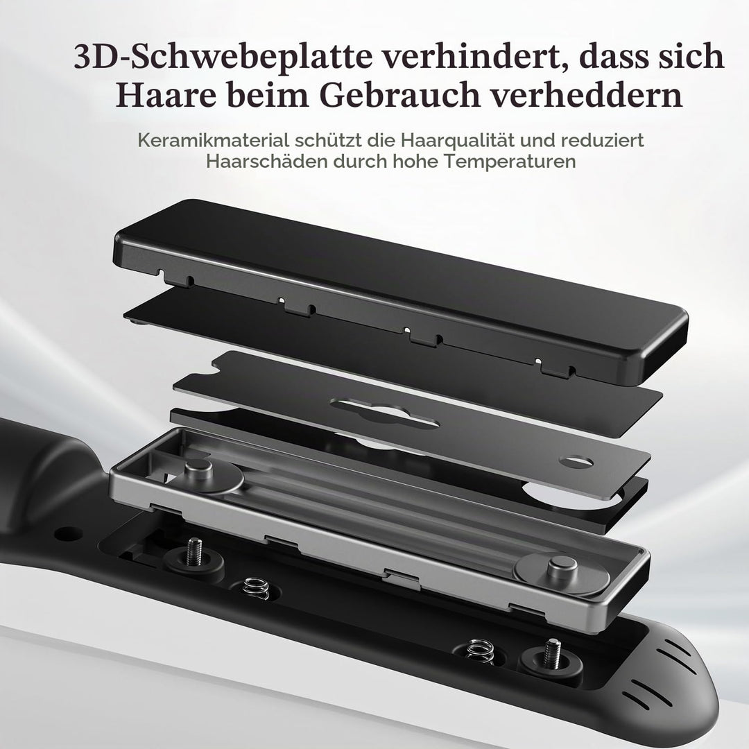 Mini Glätteisen Kabellos mit 5000mAh, 2 in 1 Glätteisen Locken und Glätten, 175°C-215°C 3 Einstellba