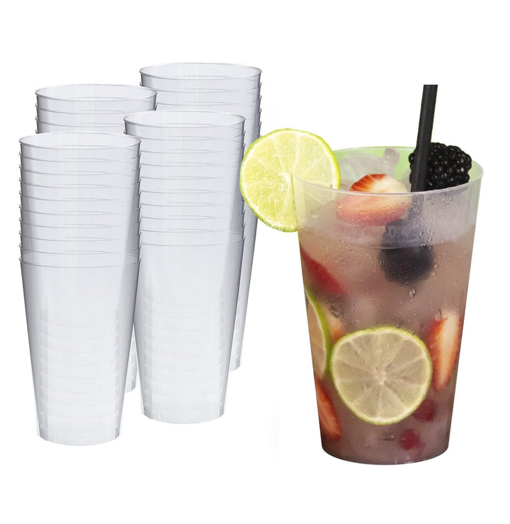 Silverkitchen Trinkbecher aus Hartplastik, Glasklar, 400ml, 40 Stück + 4 Extrabecher (1er Pack) Bech