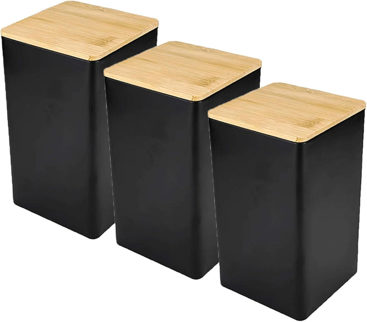 Küchenkanister, 3PCS Schwarze Kanister Tee Kaffee Zucker Sets Feuchtigkeitsdichtes Tee Kaffee und Zu